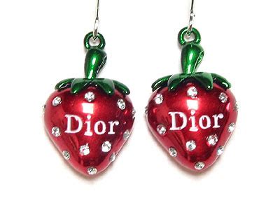 dior strawberry earrings|Designer Earrings for Women .